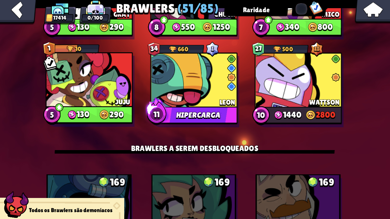 BRAWL STAR (+50 BRAWLS + 38 SKINS) /CONTA CLASH OF CLANS ( SEMI-FULL CV - 11)