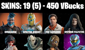 CONTA FORTNITE COM 19 SKINS OMEGAROK/FELINA/LIL SPLIT/FOX FIRE/UNSC SPARTAN