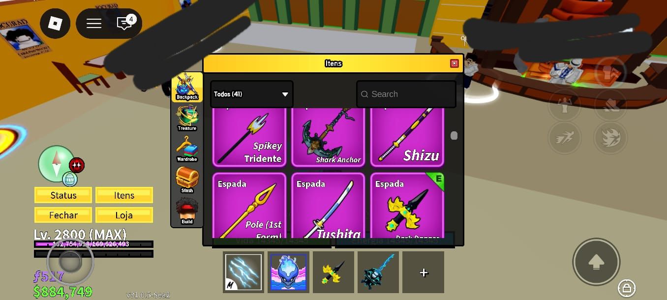 Conta Blox Fruit Full Lv Máximo Soco e Defesa