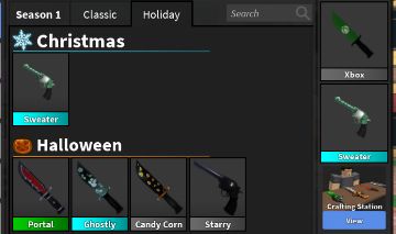 Facas e Itens MM2 (Halloween+, Christmas+)