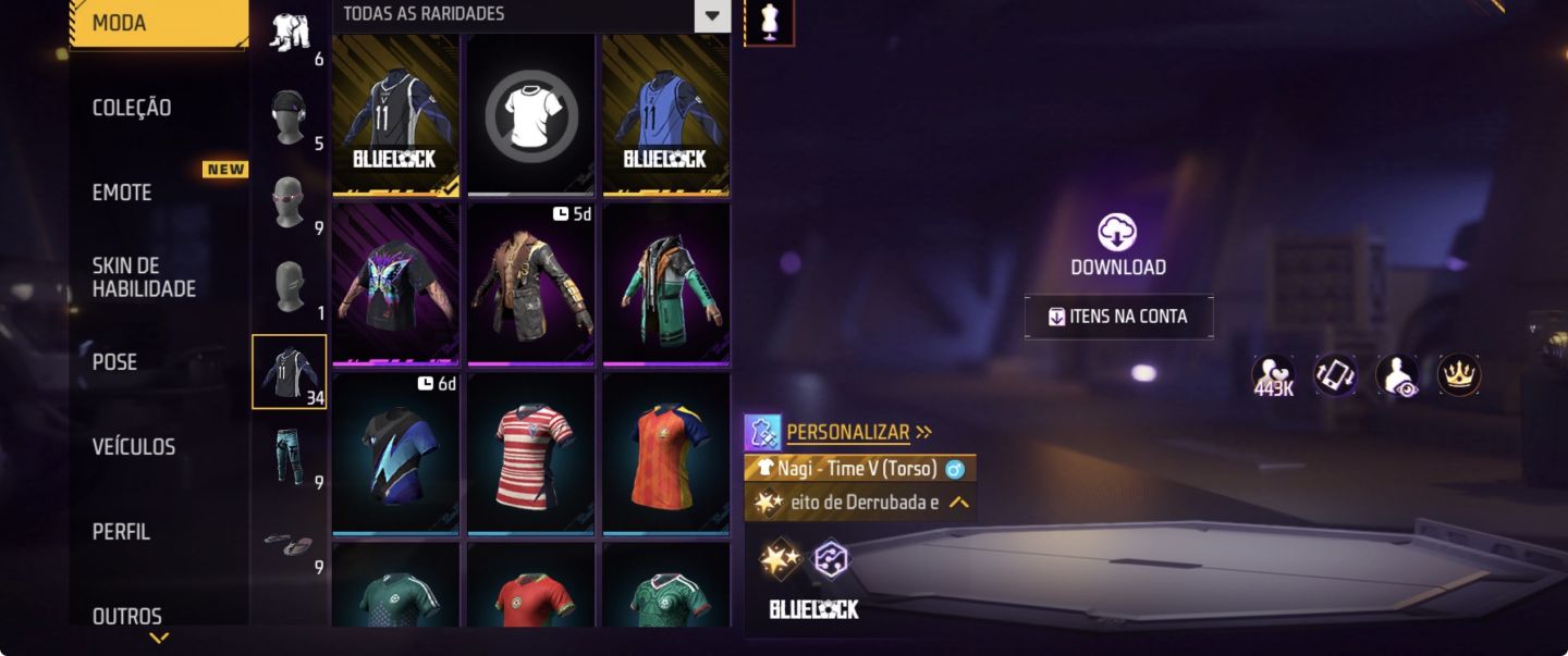 Conta Ff BLUELOCK pra começar bem