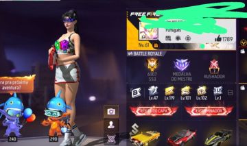 CONTA DE FREE FIRE NIVEL 61 COM VÁRIAS SKIN PARCERIA NARUTO FF