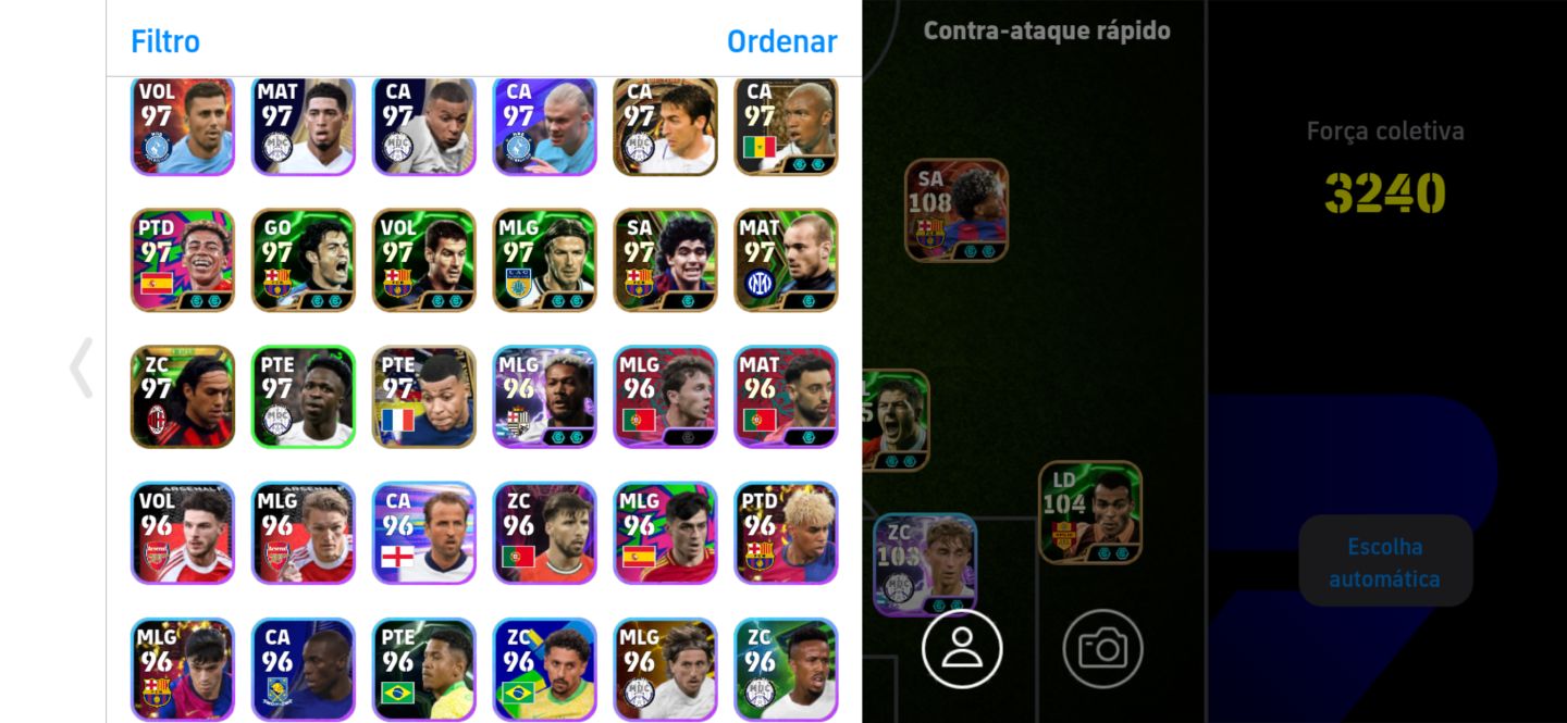 Conta efootball novo Harry Kane, CR7 big time, Yamal big time e Messi big time