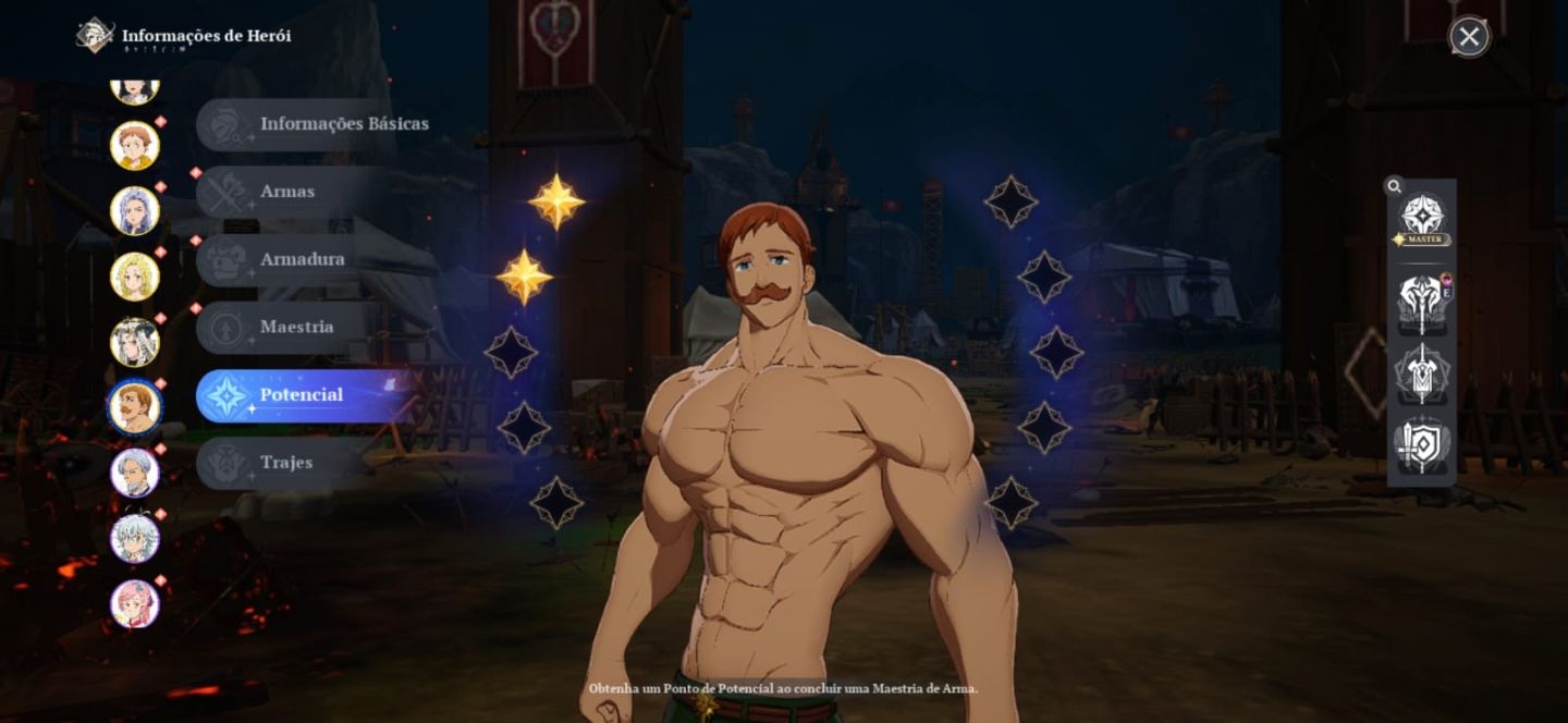 Conta end game 7ds origins 125k de poder Ban P5, Meliodas, Escanor, Elizabeth...