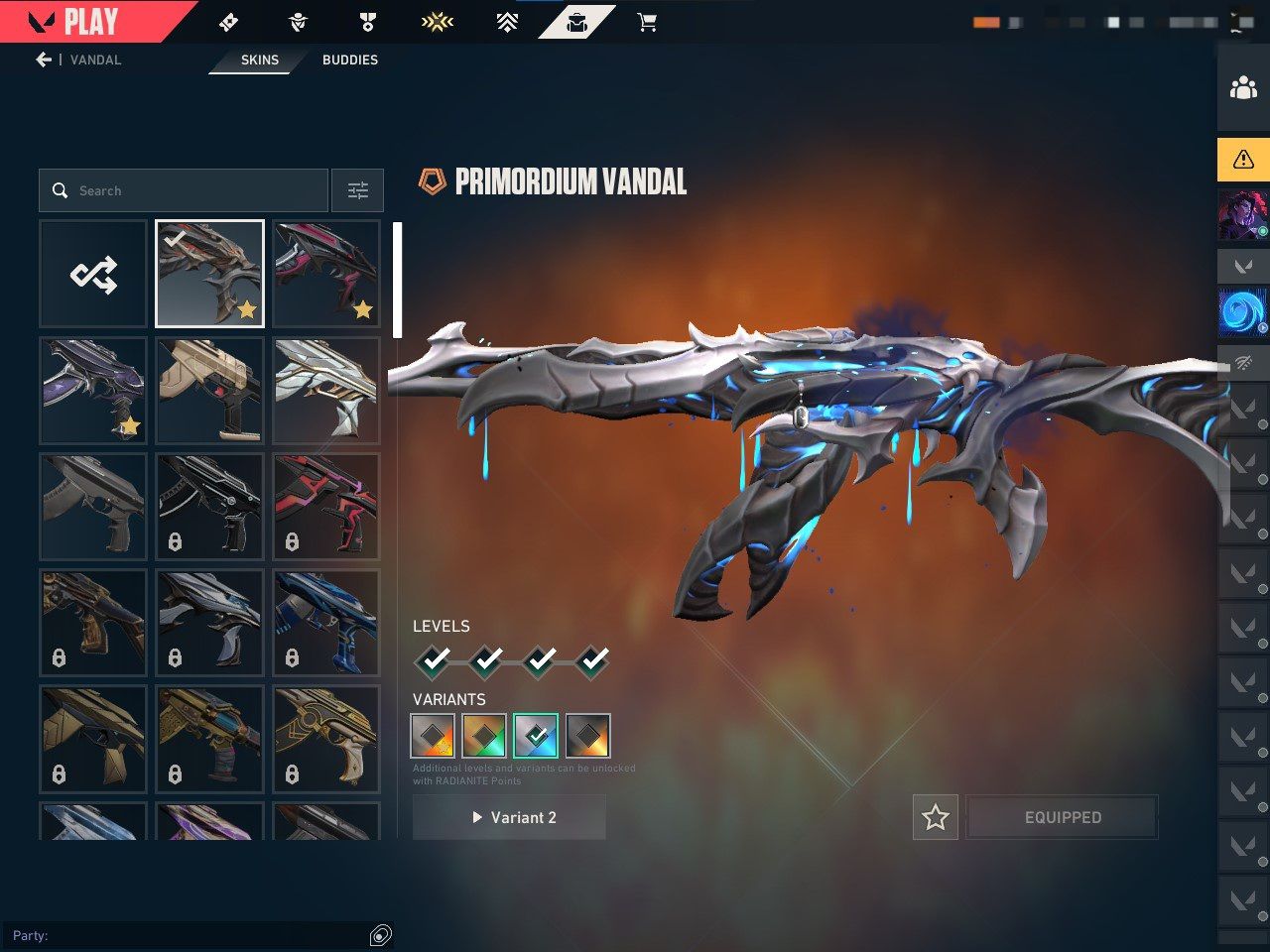Conta Valorant Lv.108 | Leque Equilibrium + Vandal Primordium + Sheriff Ion