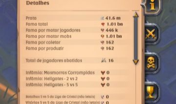 CONTA COM 1BI DE FAMA TOTAL/40M DE PRATA/116M DE FAMA AMARELA