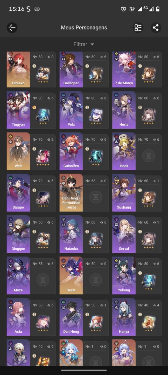 Conta Genshin + Star Rail e Zzz