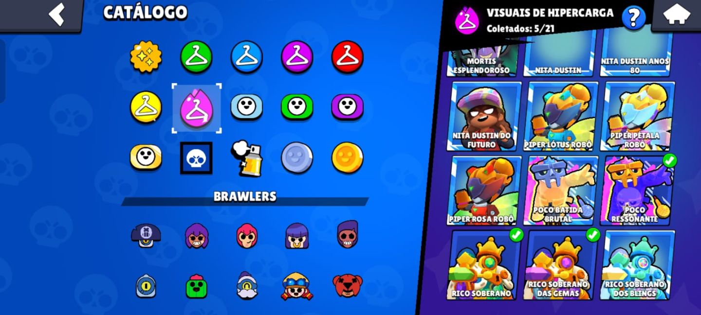 CONTA BRAWL STARS com 57k de troféu,com muitas skin raras e exclusiva