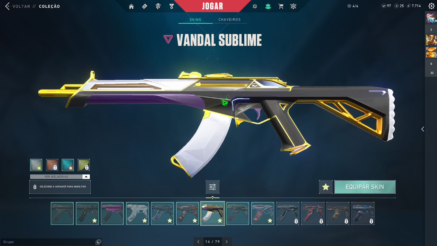 Conta de Valorant R$3400 gastos. +de 13 skins de vandal e phantom.