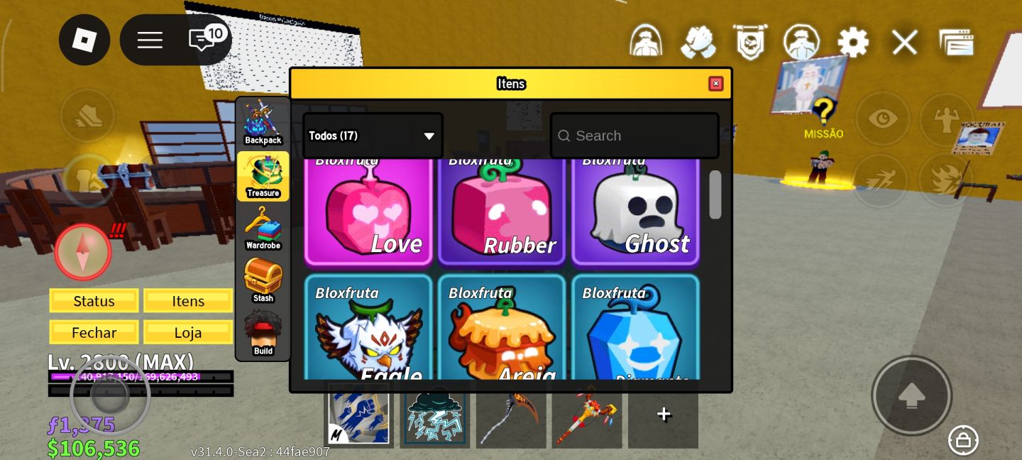 CONTA BLOX FRUITS LVL MAX | MUITOS ITENS RAROS + PERMANENT ROCKET