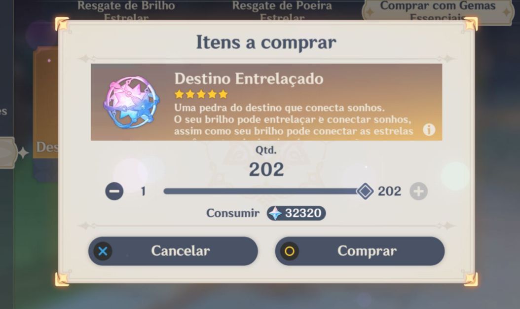 [MENOR PREÇO] GENSHIN CONTAS 31.k a 32k gemas + 30 a 43 Destinos