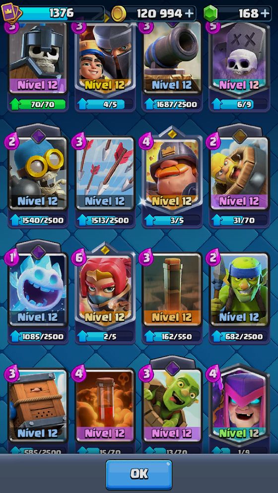 Conta CLash royale arena 20 e cartas lvl 15 e clash of clans cv 15