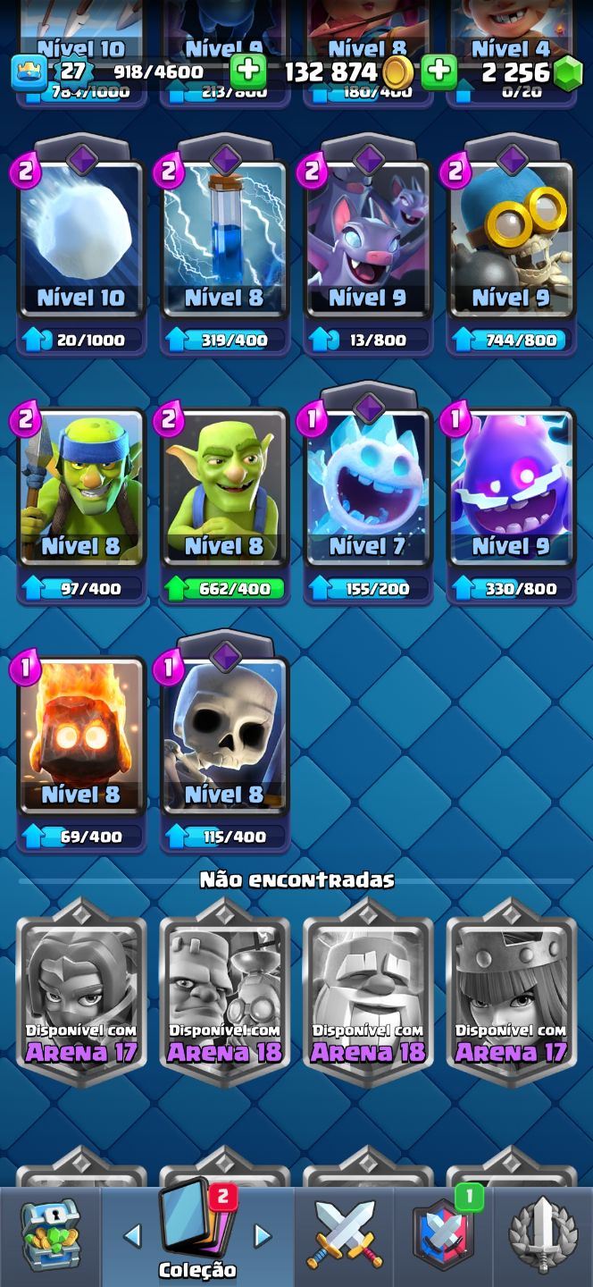 CONTA Clash royale arena 14 + 150k gold + 2k gema, torre nível 10