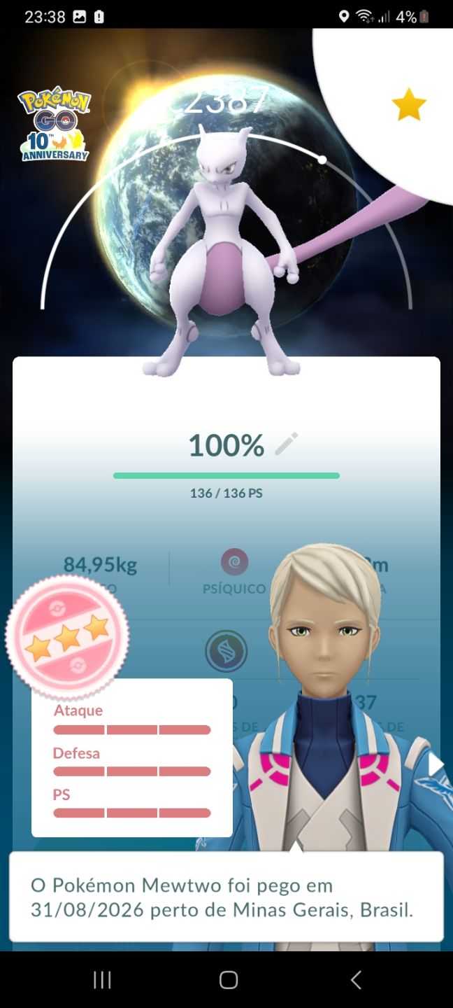 Conta muito rara de pokemon go(Com mega Mewtwo com fundo 100% e Mewtwo armadura)