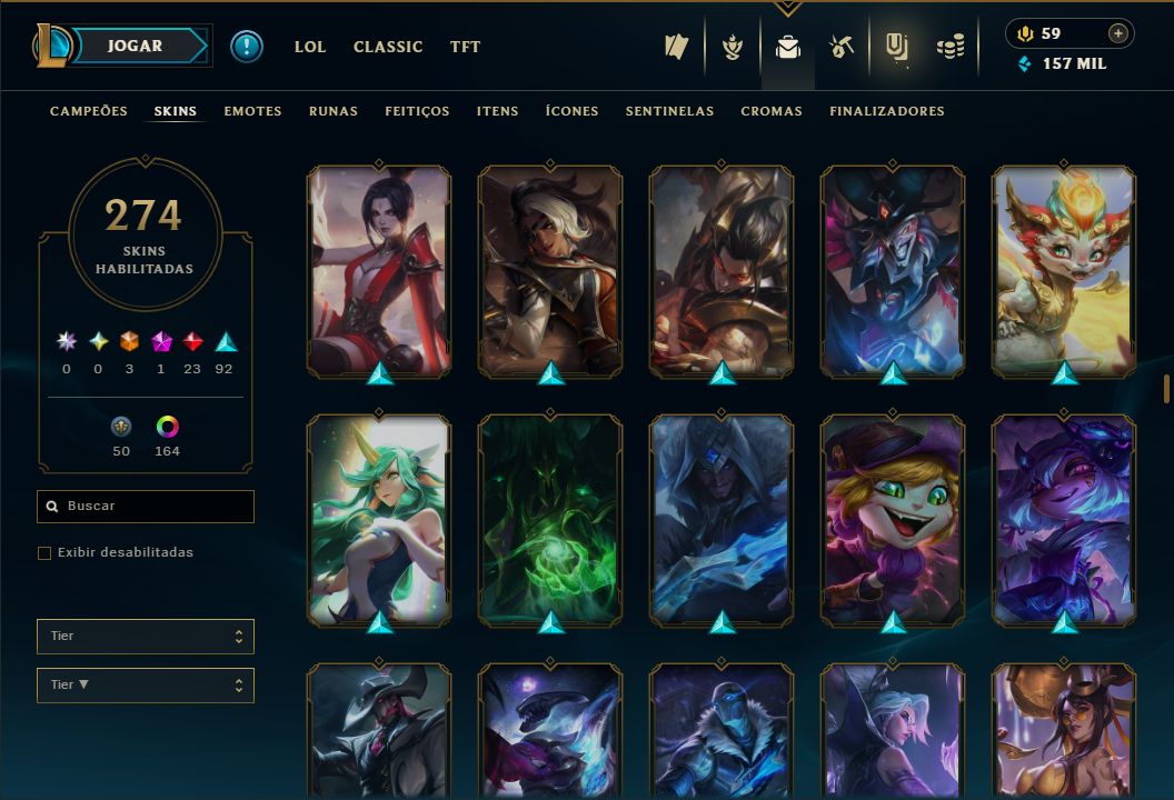 LENDÁRIA YASUO EMISSÁRIO + [ QUASE 300 SKINS HABILITADAS ] + [ TROCA NICK ]