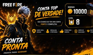 Conta ff, 8k de moedas skin emoteOlá e muito mais
