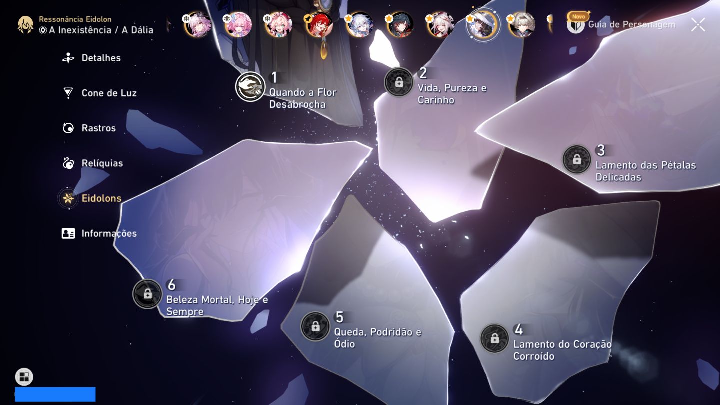 CONTA HONKAI STAR RAIL ENDGAME COM PERSONAGENS E2 e E1