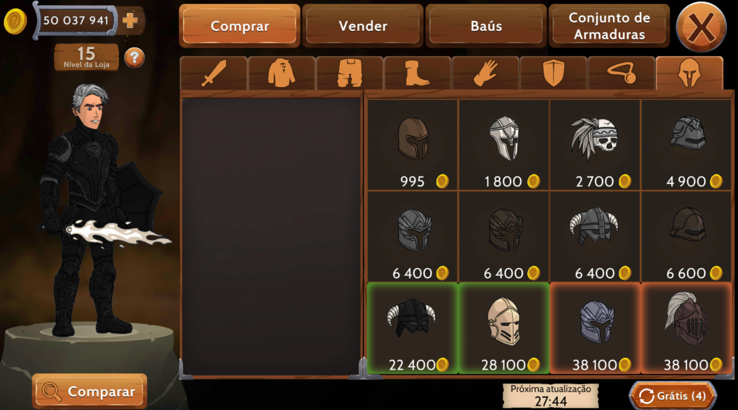SERVIÇOS OBSIDIAN KNIGHT RPG | OURO + RUBI + FERRO + UP LEVEL | ANDROID APENAS