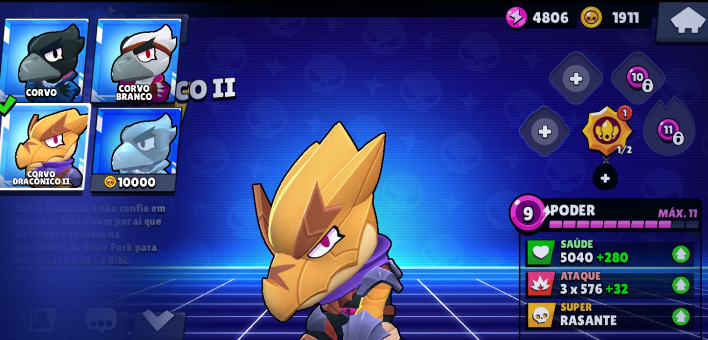 [ BRAWL STAR ] 18.789 Troféus + Buzz Godzilla Vermelho e Kit Poder 11