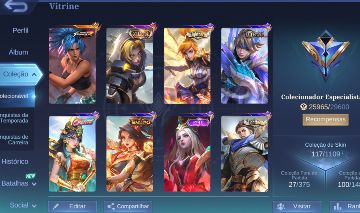 Conta mobile legends, + de 100 skins e + de 60 personagens