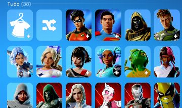 Conta com 38 skins, itens do rocket league e jogos como lara croft.