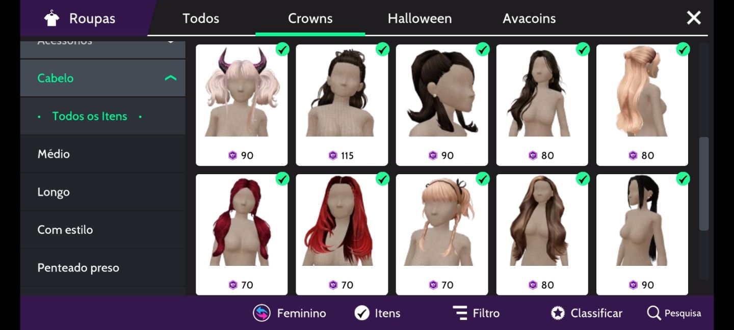Conta avakin life. Level 53, 70k de Dima, vários itens em crowns.