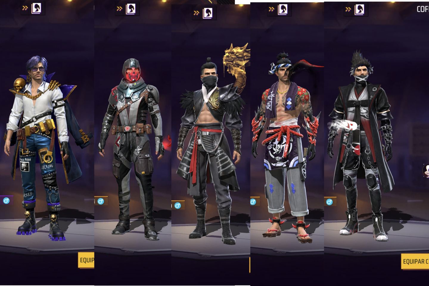 Conta de free fire com muitas skins boas barba do velho Angelical e muito mais