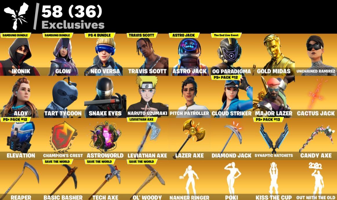 CONTA DE FORTNITE 900 SKINS | TRAVIS SCOTT | IKONIK | GLOW | INDIGO KUNO