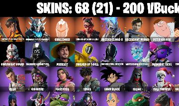 CONTA FORTNITE com Challenger|Valeria|Rococo Cloak-o-CANDY AXE e 68 SKINS