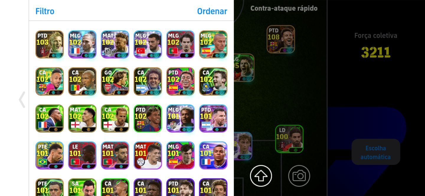 Conta de Efootball com Messi Blitz Curler + Cr7 Willpower + lamine yamal pack