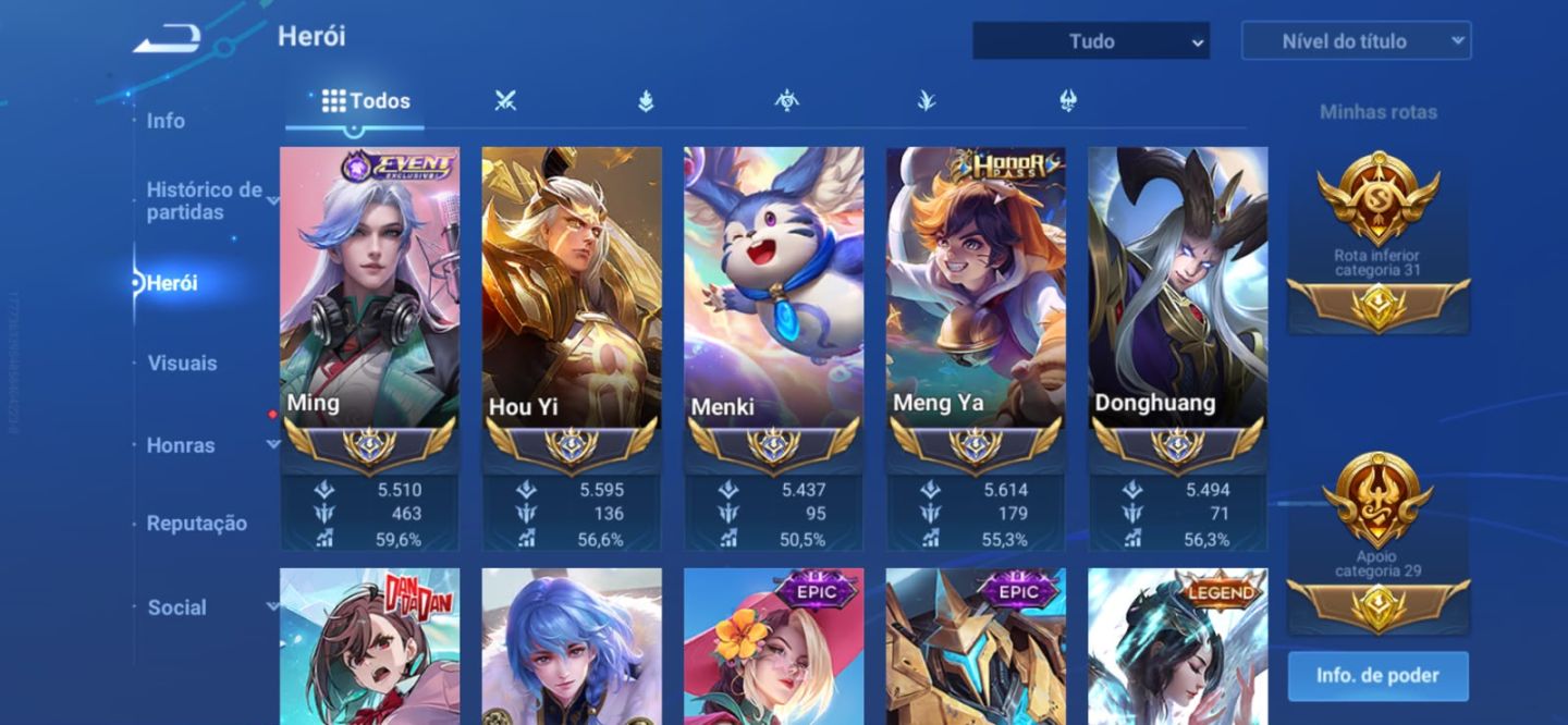 CONTA HONOR OF KINGS (HoK) 249 SKINS + CONTA ANTIGA DO LANÇAMENTO GLOBAL!