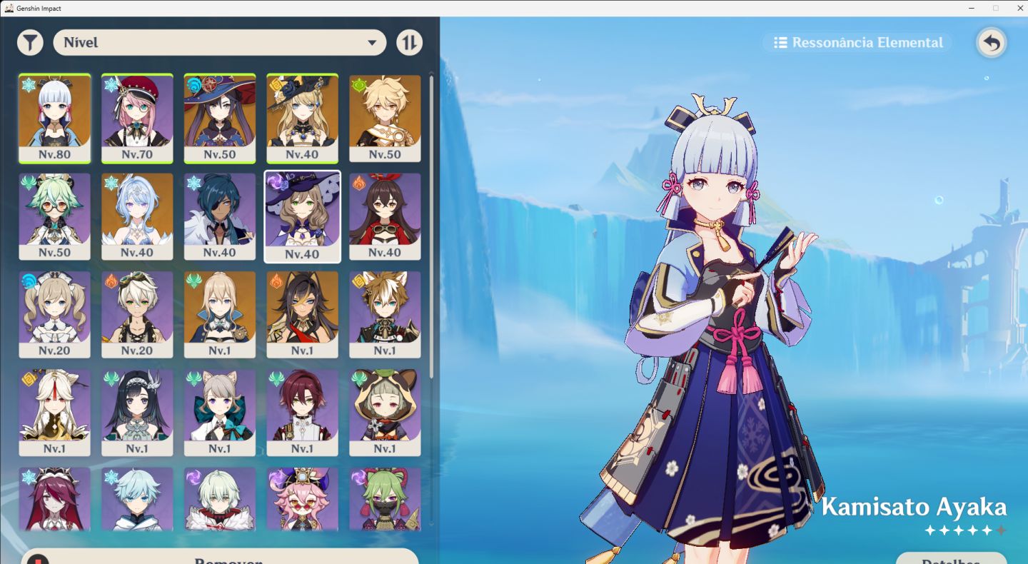 Conta Genshin: Odette + Ayaka + Navia + armas assinaturas
