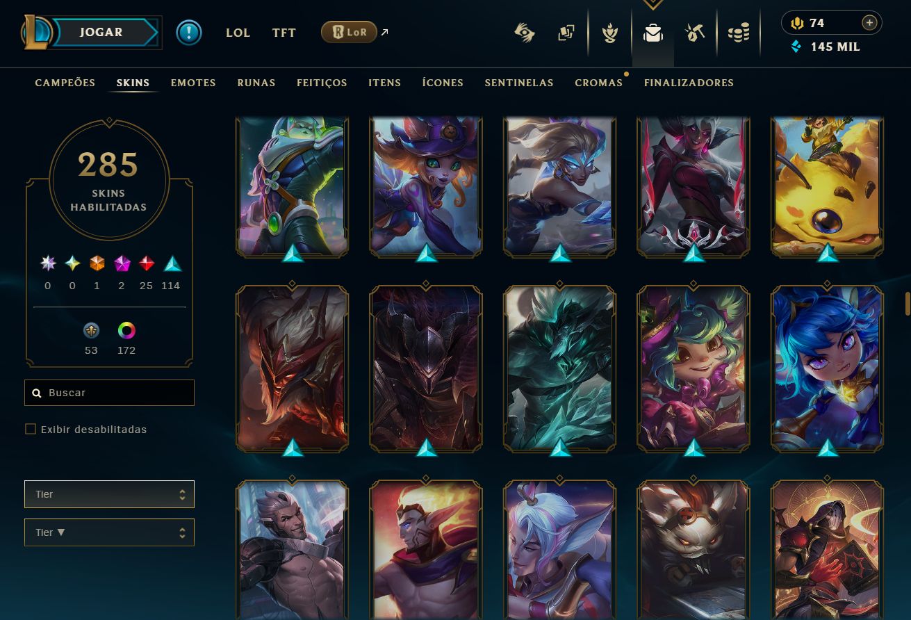 CONTA LOL/VALORANT - MMR MESTRE (LOL) - MUITA SKIN NOS 2 JOGOS! 100% SEGURO!
