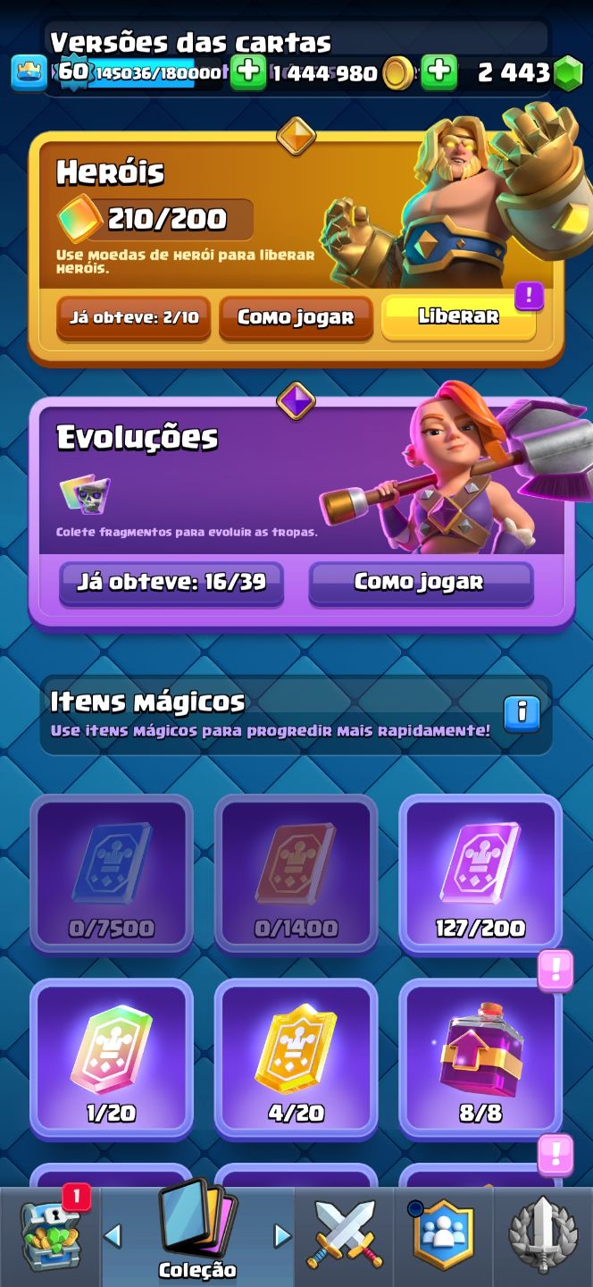 Conta clash royale, clash of clans, brawl stars valor pelas 3