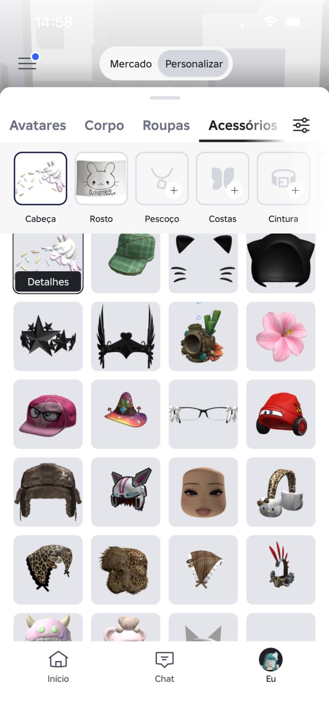 Conta Feminina Roblox Focada em skins e mm2