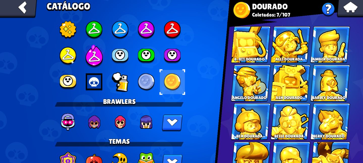 Conta de brawl stars com mais de 120k de trofeus, 500 skins, e mestre 2020
