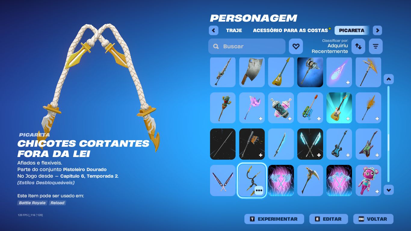 Conta de fortnite com 122 skins, 100 picaretas e atualmente com o clube ativado.