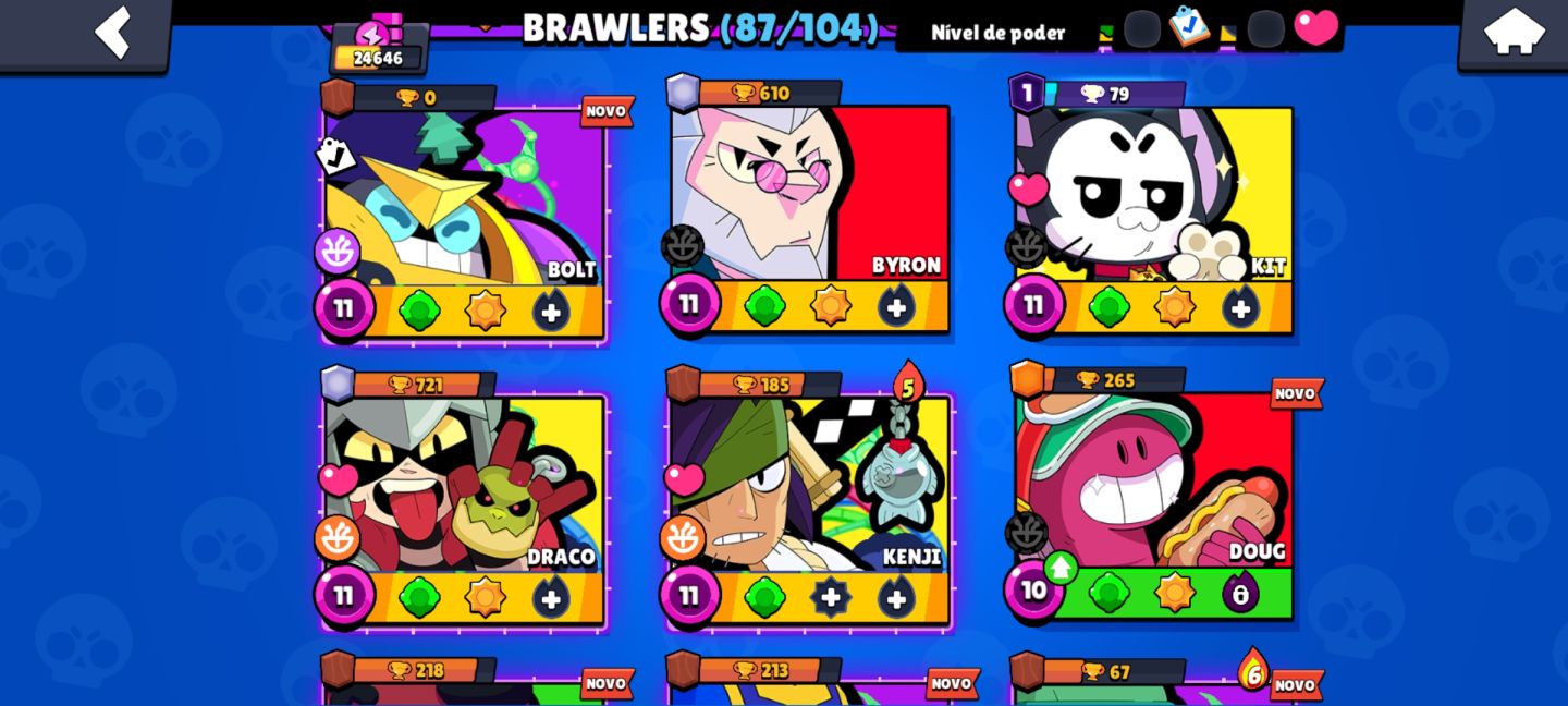 CONTA DE BRAWL STARS TOP bem gemada com várias skins
