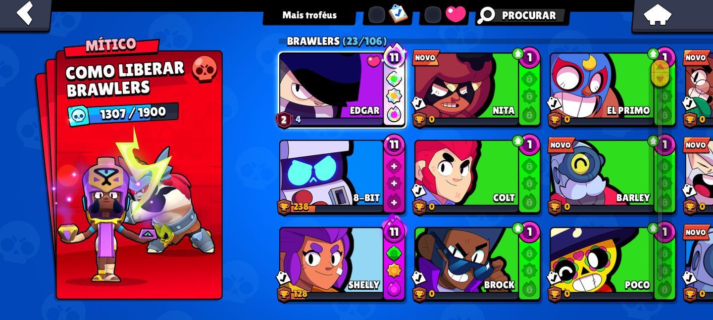 Conta Starter Brawl Stars | Prestigio 2 no Edgar | 2.3k Troféus