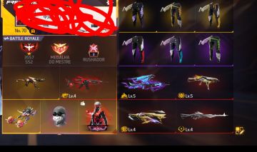CONTA DE FREE FIRE 6 ANGELICAIS + 6 EVOLUTIVAS + SKIN LENDÁRIA