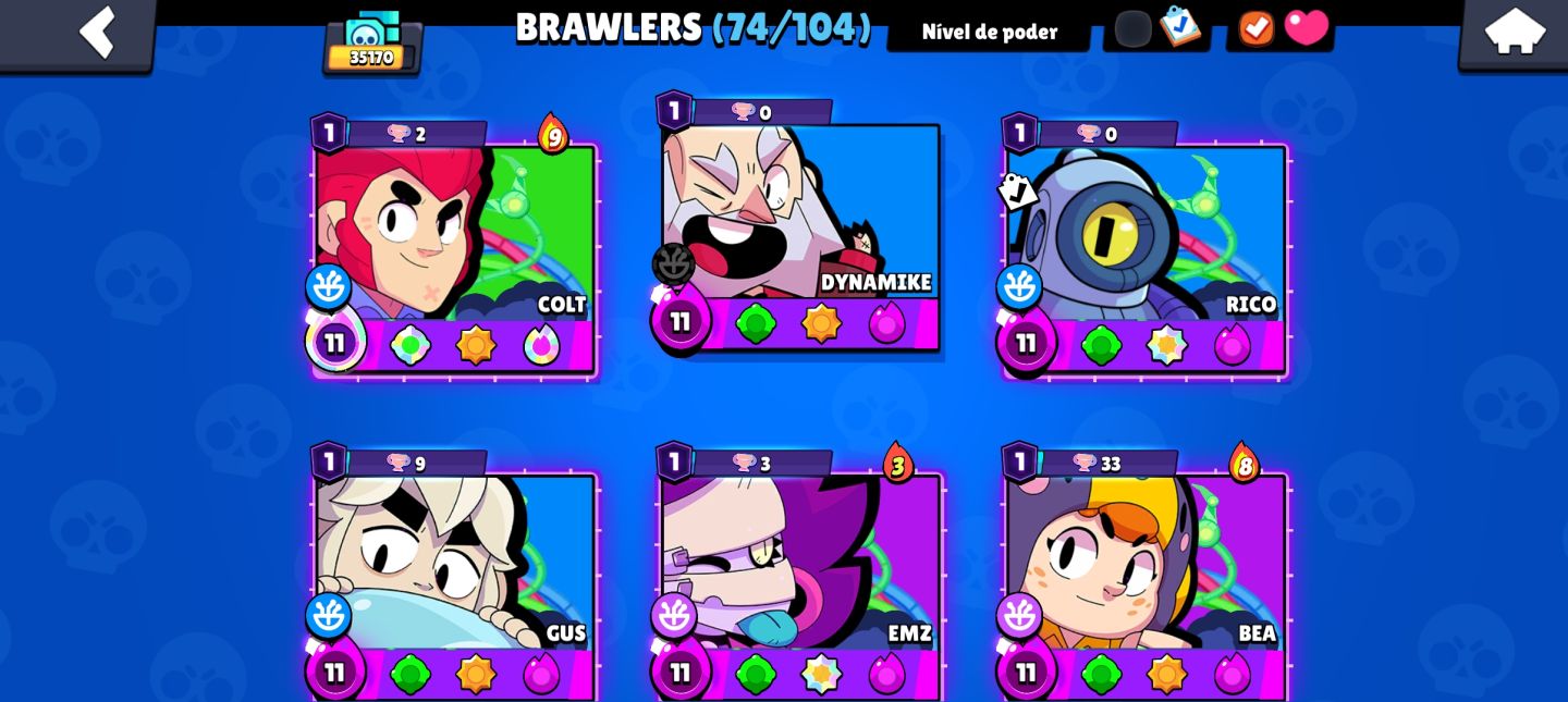 CONTA BRAWL STARS RARA