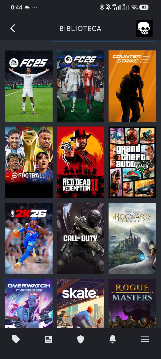 Conta Steam EA FC 26 + RDR2 + GTA V + NBA 2K26 + Hogwarts