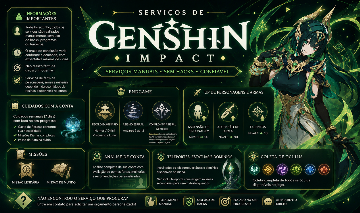 Serviços gerais GENSHIN, Exploração / Farm / Desafios, e mais!