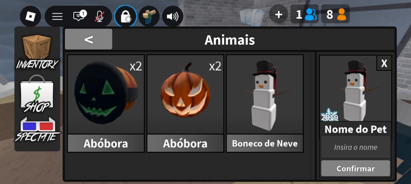 Itens limitados!!! Pet, facas e armas (Murder Mystery 2 MM2)