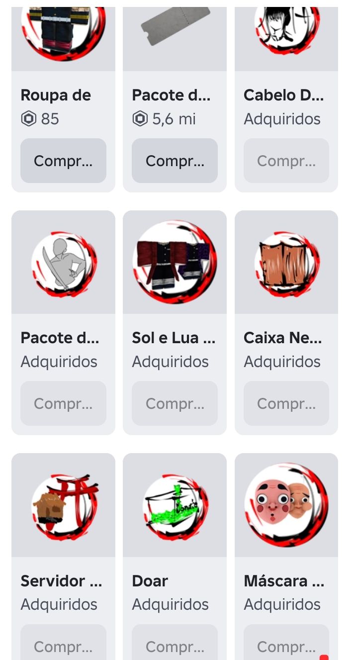 Conta nível máximo prestígio 6 de demon fall com clã kamado