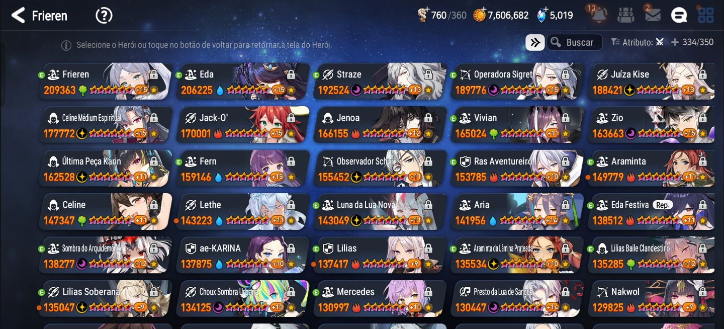 Conta Epic Seven server Global mid game