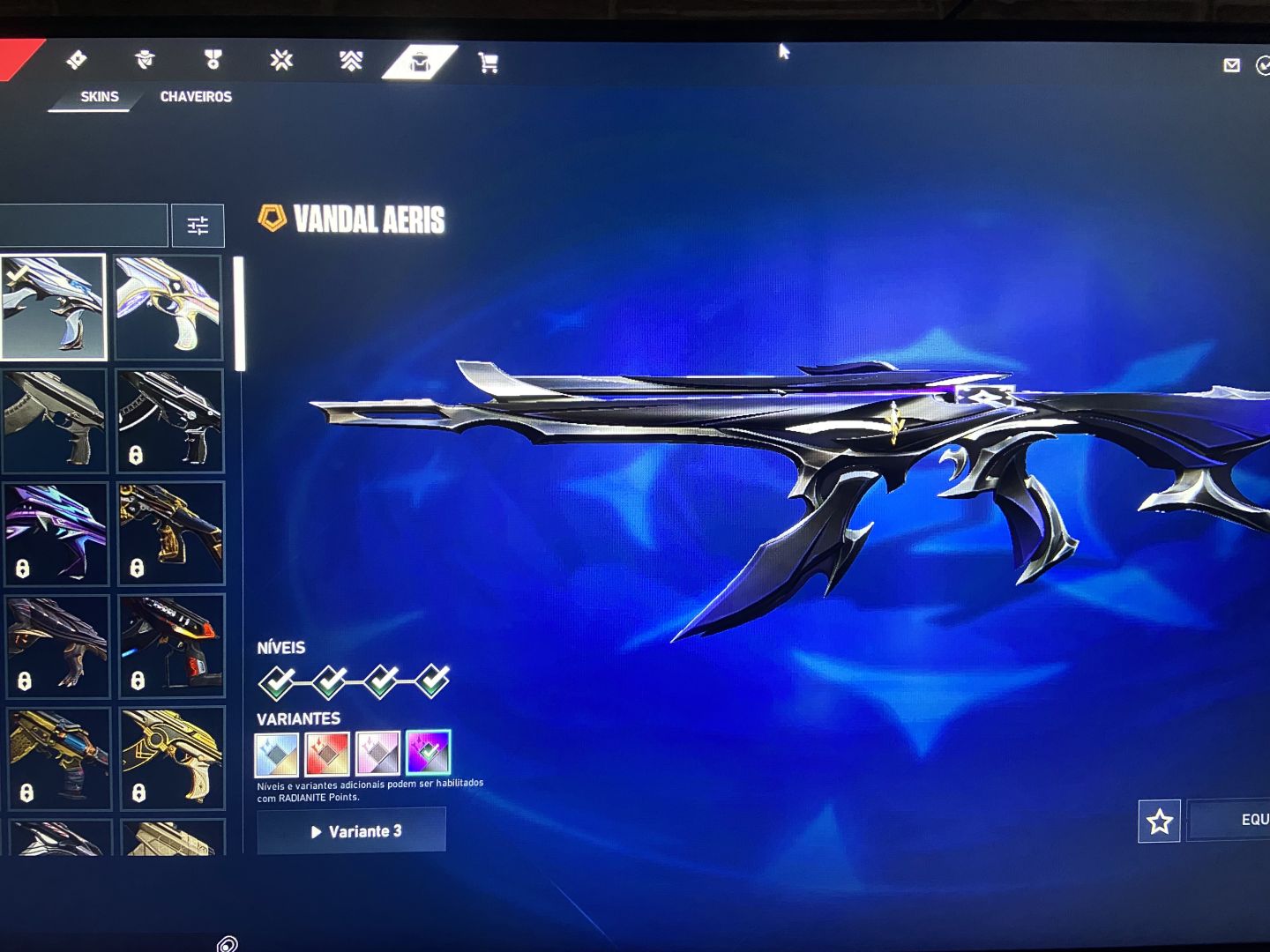 Conta de Valorant, vandal gatinho e Aeris (nova) elo ouro 2