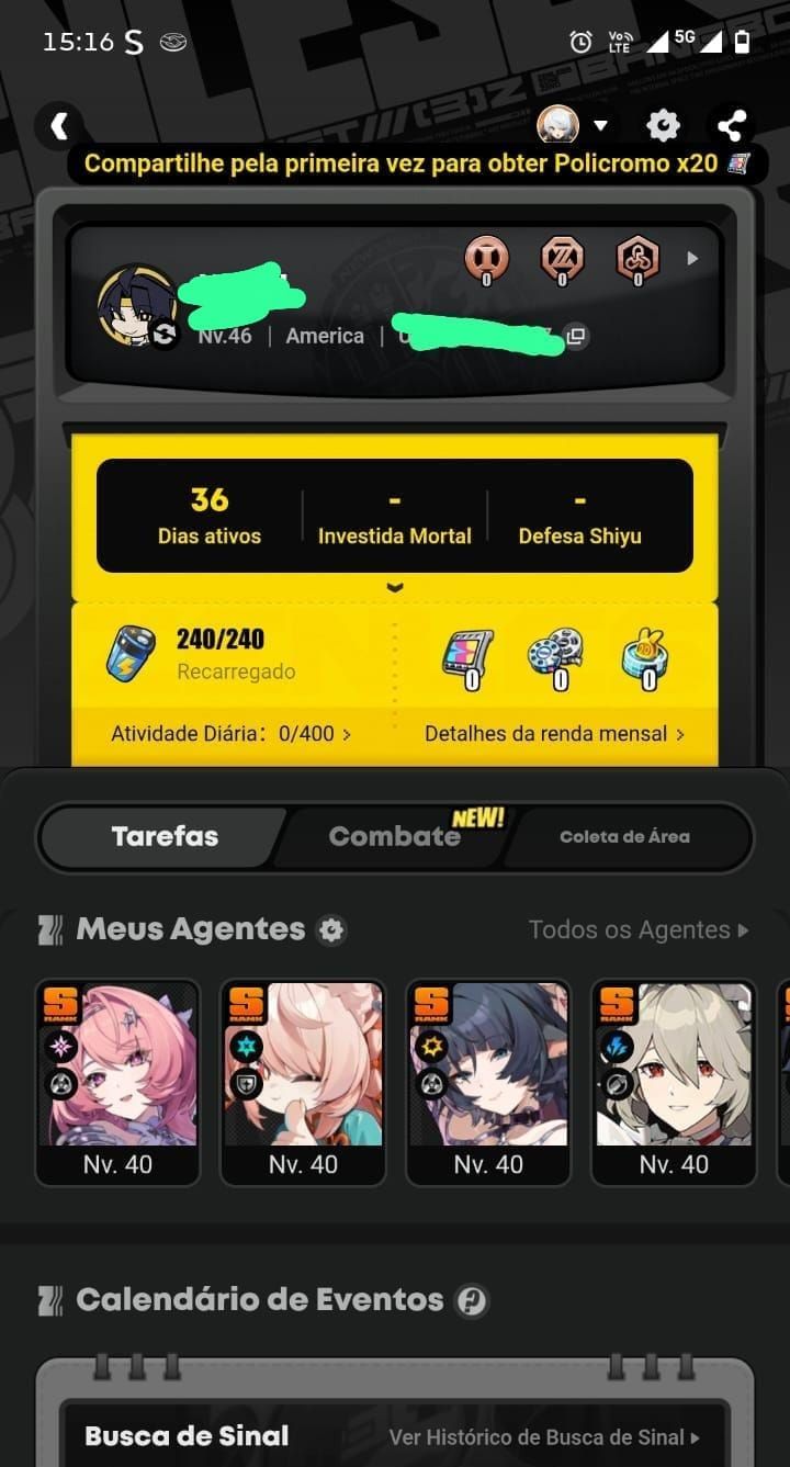 Conta Genshin + Star Rail e Zzz