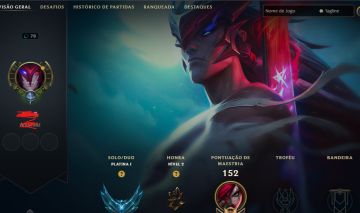 Conta de lol muito antiga com varias skins platina 1