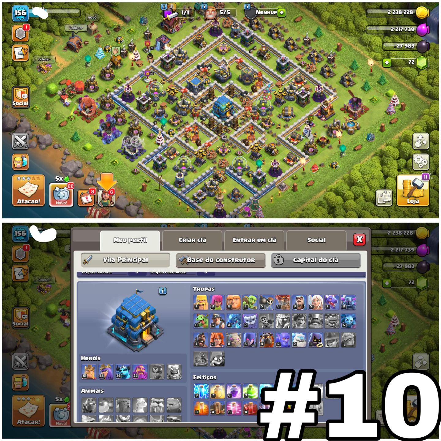 95% DE DESCONTO, CONTA CLASH OF CLANS, TODOS OS CVS, 9,10,11,12,13,14,15,16